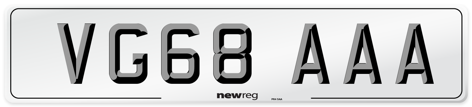 VG68 AAA Number Plate from New Reg